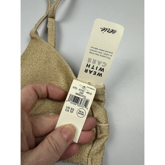 Aerie Gold Sparkly Womens Bralette Size XS - Picture 3 of 5